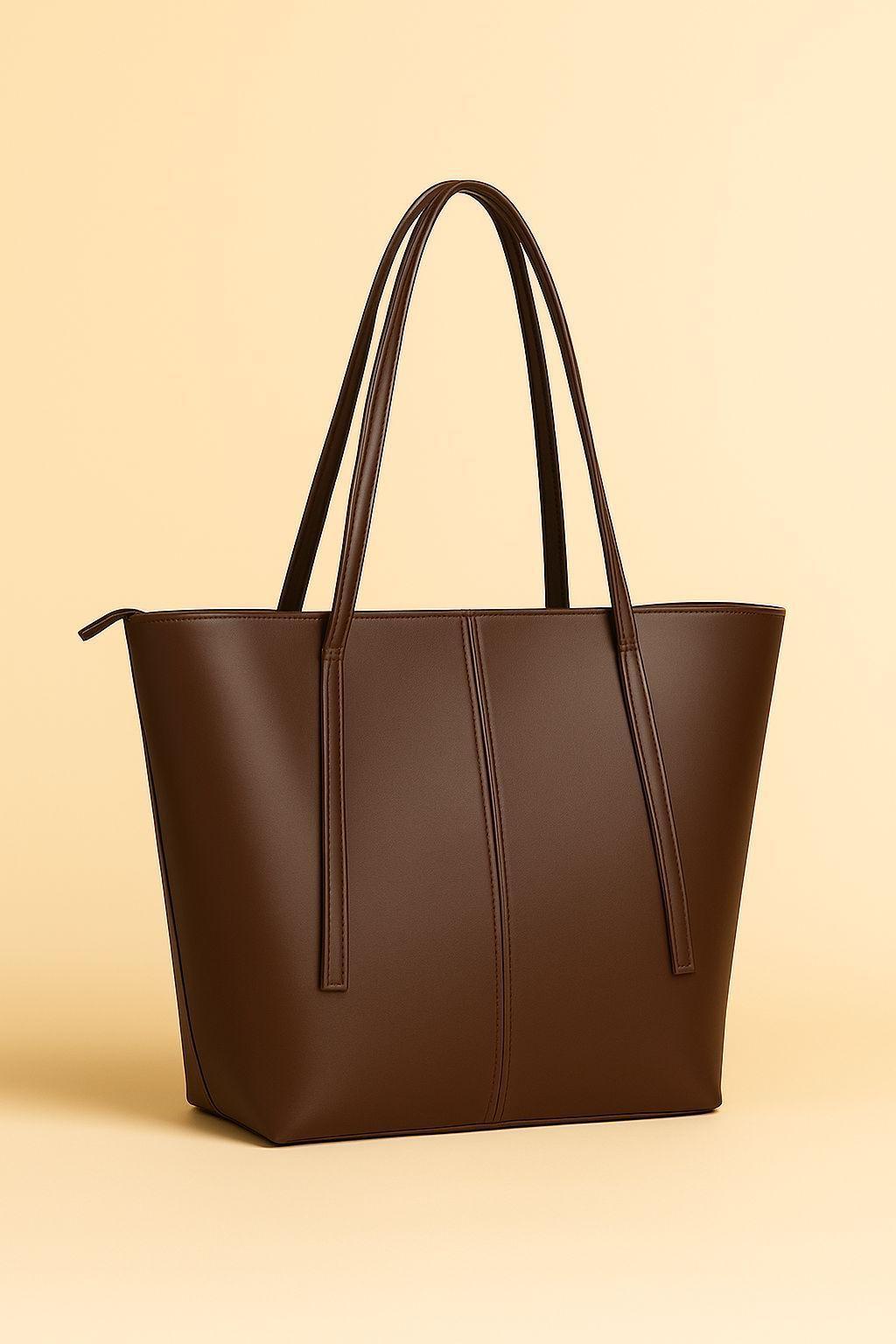 Classic Rexine Tote Bag – Women’s Stylish Top Handle Shoulder Bag