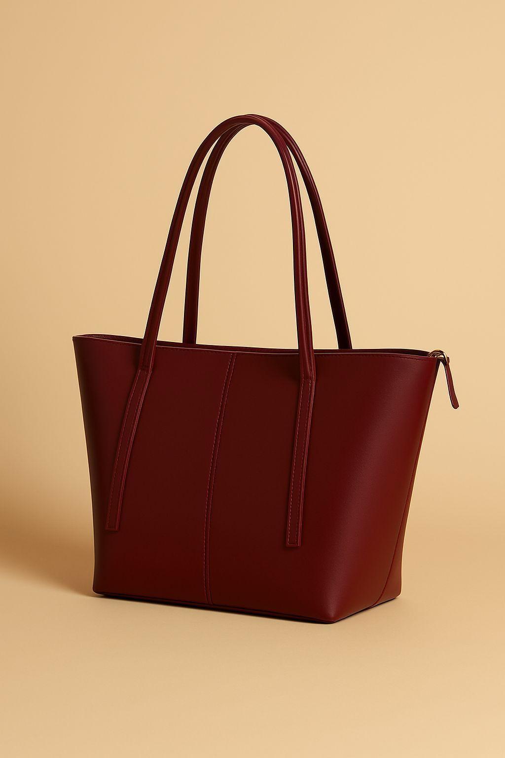 Classic Rexine Tote Bag – Women’s Stylish Top Handle Shoulder Bag