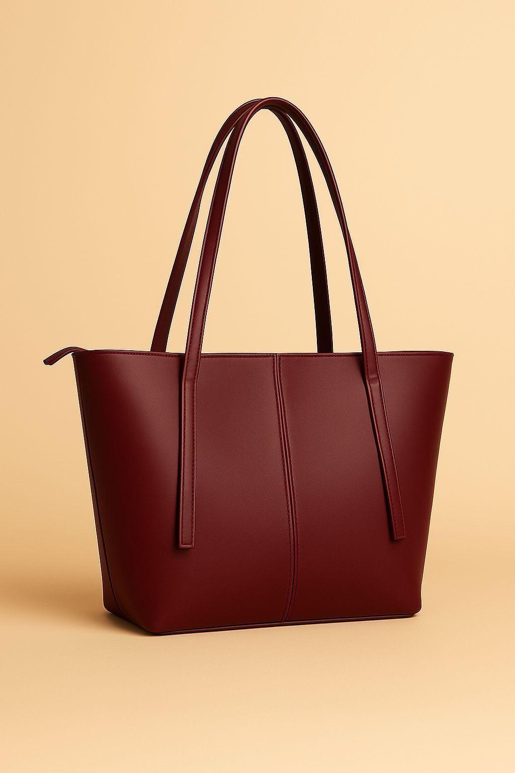 Classic Rexine Tote Bag – Women’s Stylish Top Handle Shoulder Bag