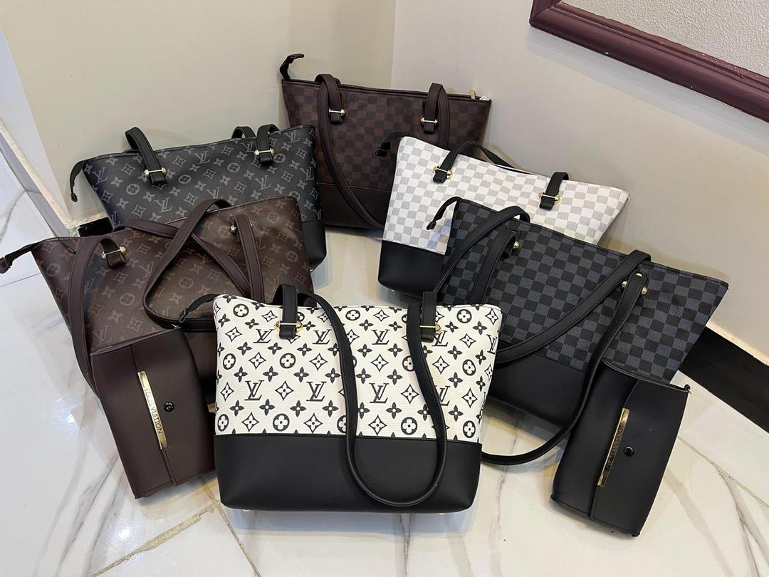 Printed Rexine Tote Bag Set – Women’s Stylish Top Handle Handbags