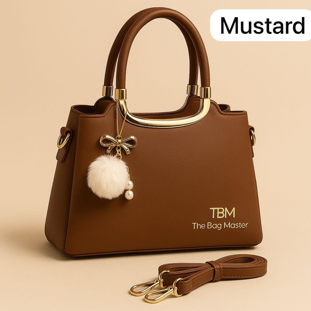 Classic Rexine Top Handle Handbag – Women’s Elegant Shoulder Bag