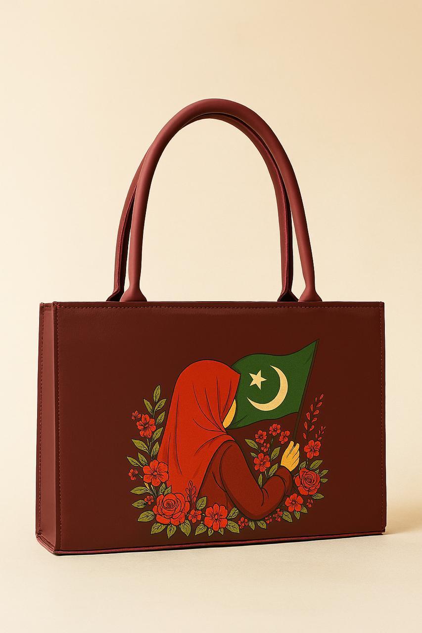 Printed Canvas Tote Bag – Girls’ Stylish Top Handle Handbag