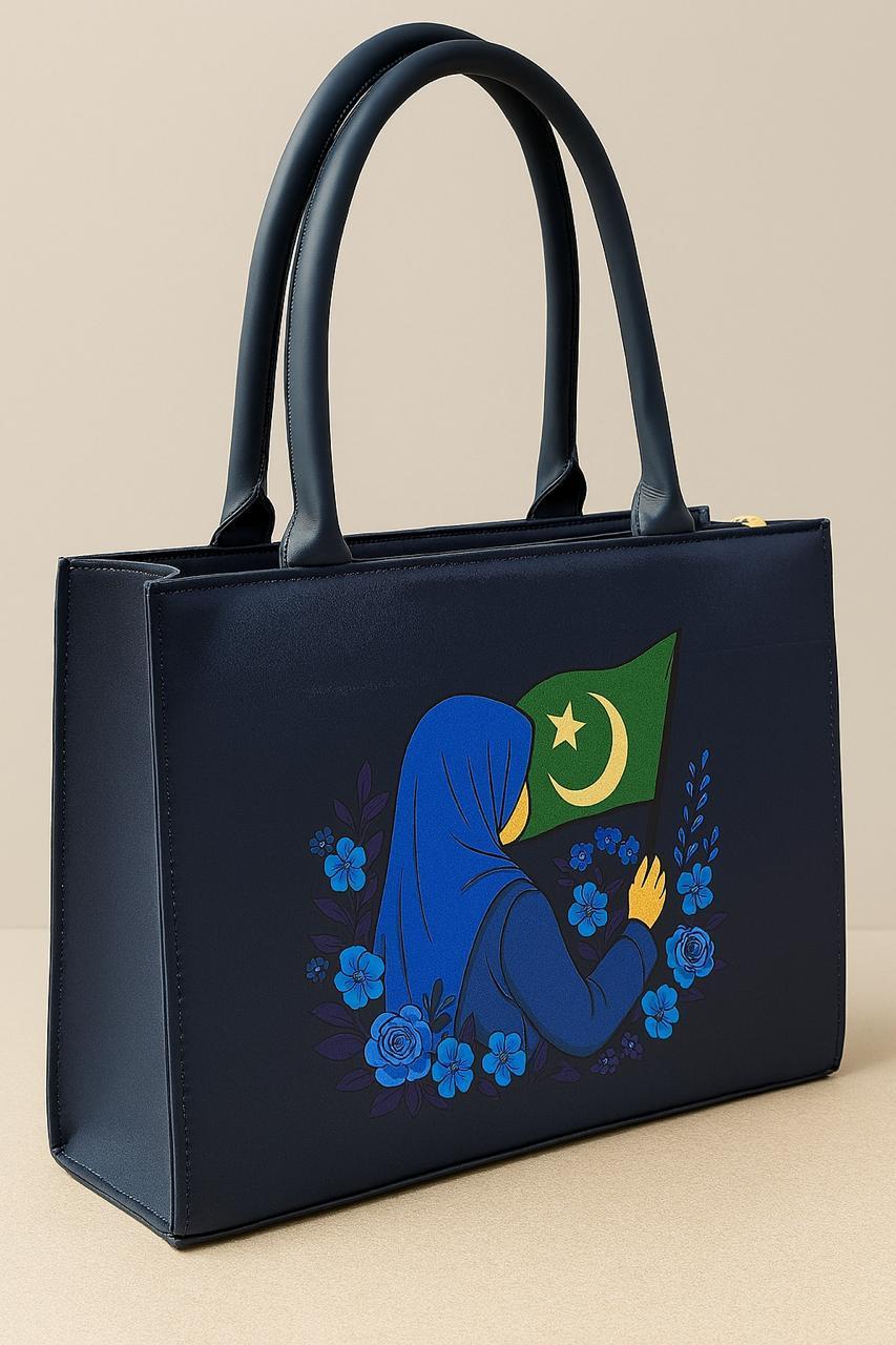 Printed Canvas Tote Bag – Girls’ Stylish Top Handle Handbag