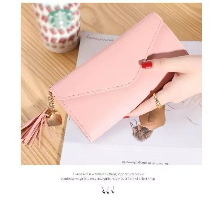 Girls' Leather Purse – Plain Design, Multiple Colors (Blue, Black, Maroon, Pink) – Stylish Everyday Use