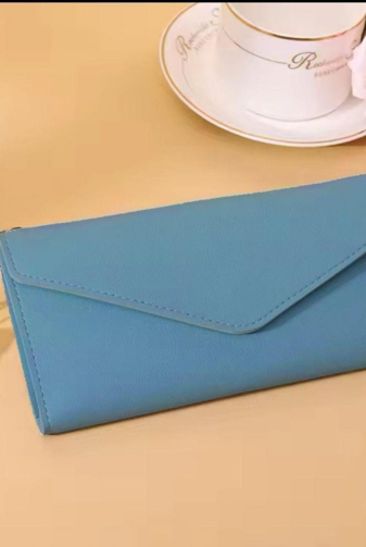 Girls' Leather Purse – Plain Design, Multiple Colors (Blue, Black, Maroon, Pink) – Stylish Everyday Use