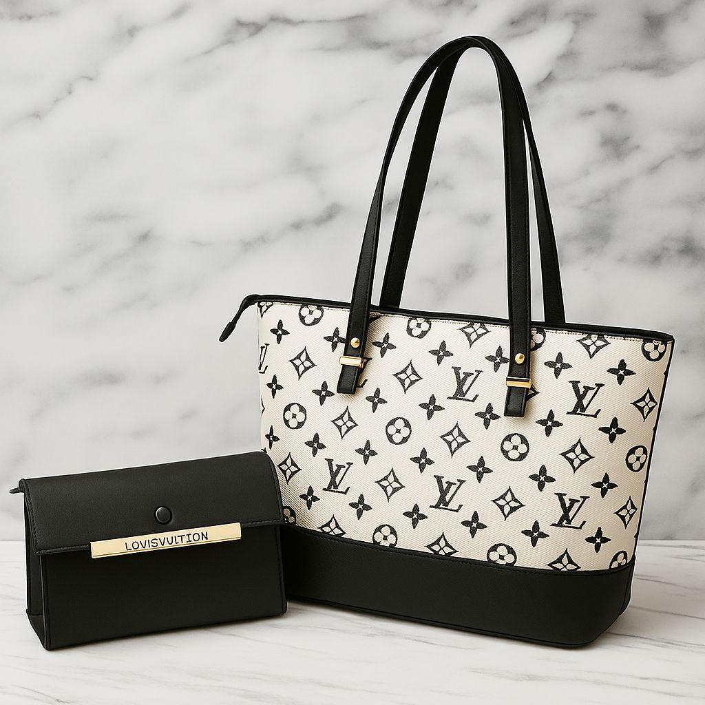 Printed Rexine Tote Bag Set – Women’s Stylish Top Handle Handbags