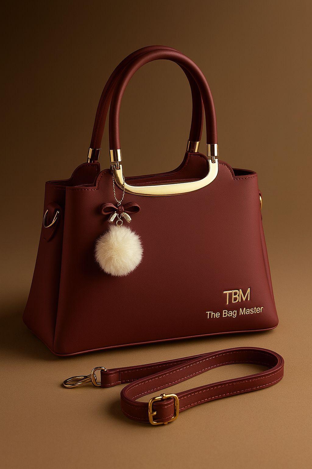 Classic Rexine Top Handle Handbag – Women’s Elegant Shoulder Bag