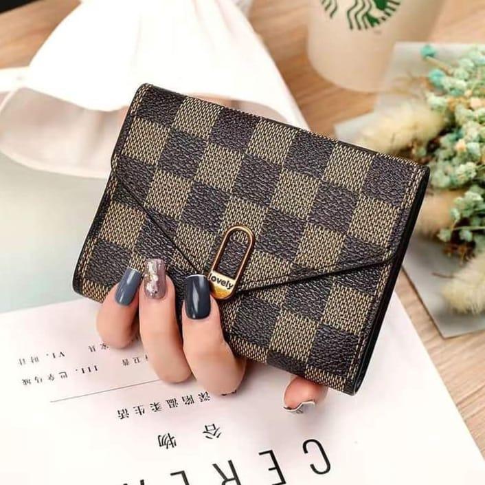 Women’s Printed Leather Wallet Set – 3 Pcs Casual Wallets in Brown, Grey, Black & White