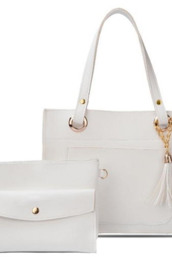 Women’s Stylish Top Handle Bag with Makeup Pouch & Pouch