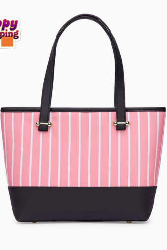 Pink Printed Rexine Tote Bag Set – Stylish Girls Top Handle Handbags